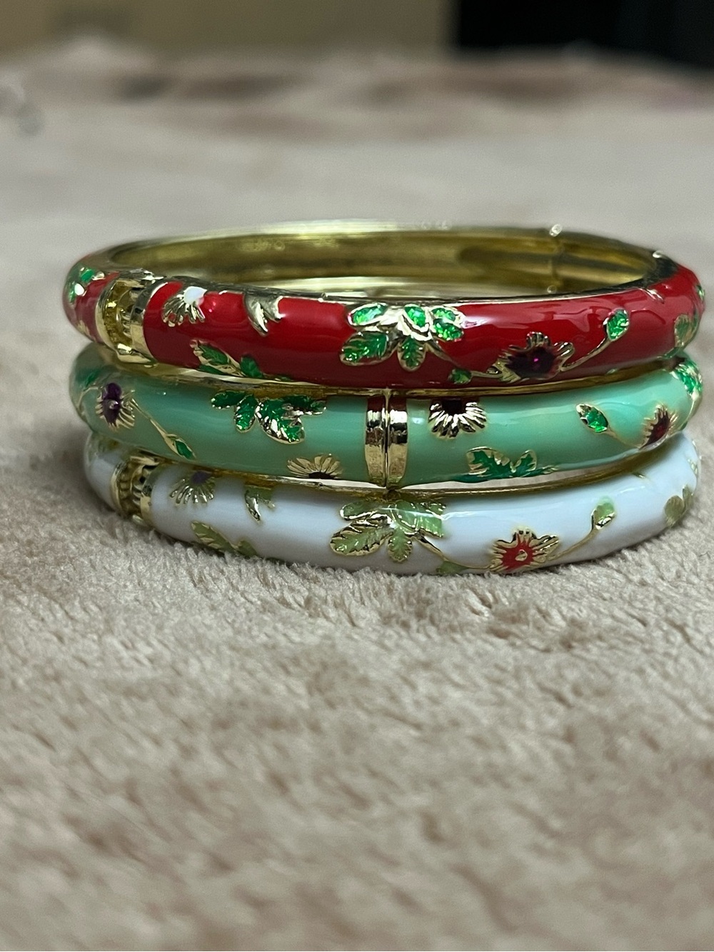 3 pcs floral bangles